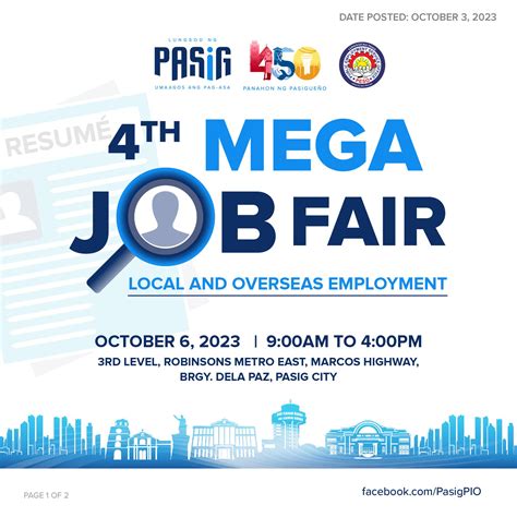 pasig city government hiring|Government Jobs in Pasig City Metro Manila .